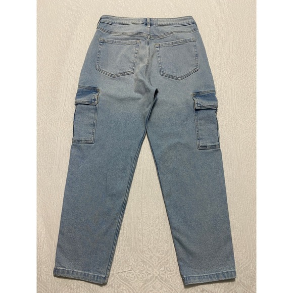 Hollister Ultra High Rise Mom Jean Cargo Light Wash Denim W30 L27 - Picture 4 of 8